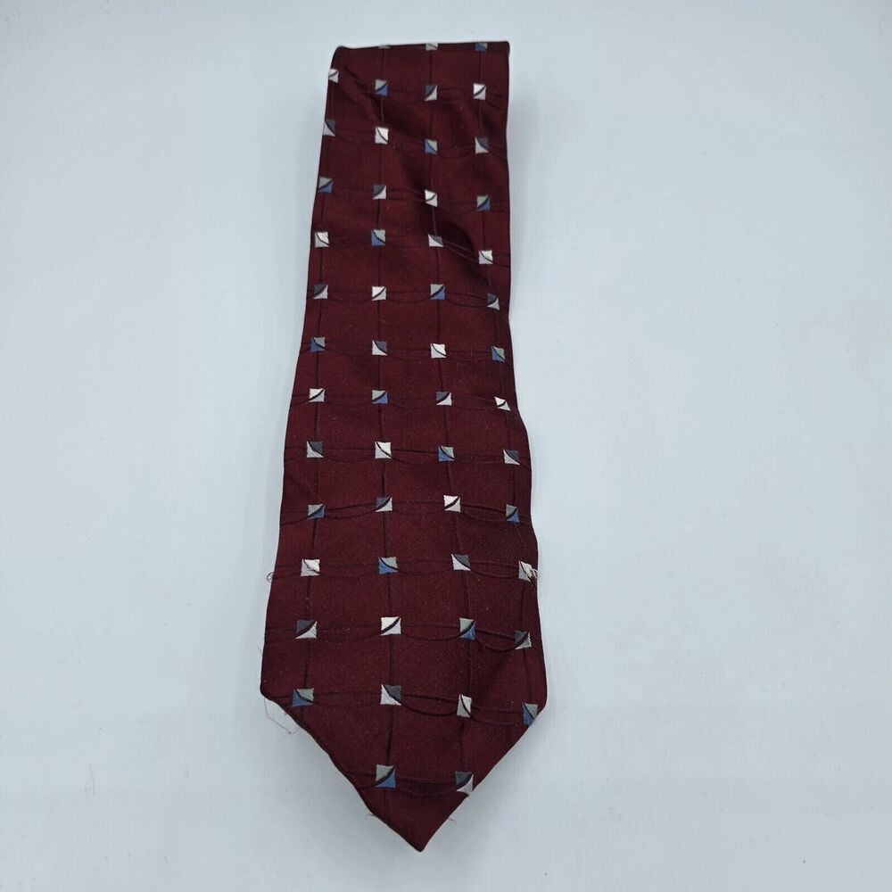 Necktie Mens Vintage Croft & Barrow silk Maroon Burgundy Size 59 By 4 Inches - Picture 2 of 6
